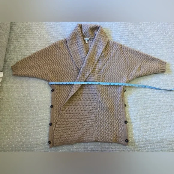 Garnet Hill Taupe Cardigan Sweater